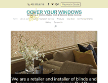 Tablet Screenshot of coveryourwindows.net